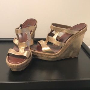 Christian Louboutin Gold Wedges